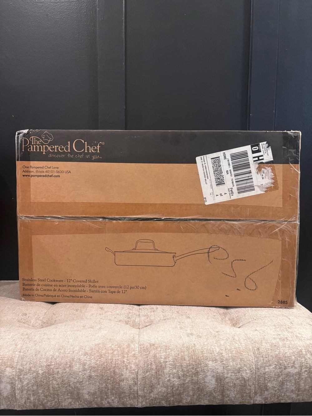 The Pampered Chef Stainless Steel Cookware 12 Covered Skillet with Lid #2885 New
